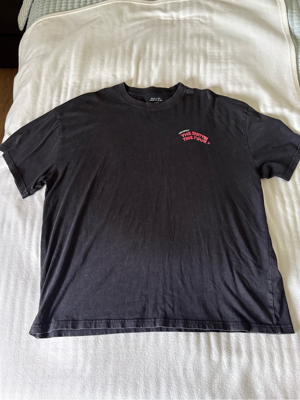 Official Zach Bryan The Quittin Time Tour 2024 Black Distressed Size XL Unisex
